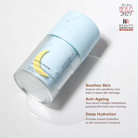 [Livestream Exclusive] Sigi Skin Youth Beam Anti-Ageing Night Serum + Dream Capsule Daily Overnight Sleeping Mask Duo + Bright Skies Peeling Gel Exfoliator