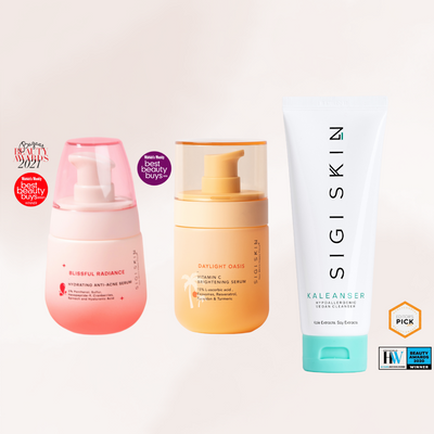 [Livestream Exclusive] Sigi Skin Blissful Radiance Hydrating Anti-Acne Serum + Daylight Oasis Vitamin C Serum + Kaleanser Gentle Face Wash